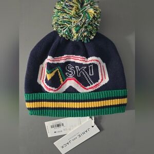 Janie and Jack Navy Ski Beanie with Pom-Pom 6-12 Months NWT